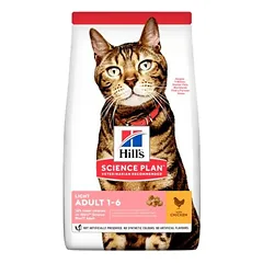 HILL'S Science Plan Feline Adult Light Chicken 20 kg (2 x 10 kg) suaugusioms katėms su ėriena 20 kg (2 x10 kg)