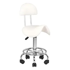 Activ 6001 White - comfortable grooming stool with contoured seat and backrest, white, Biały — 2 nuotrauka