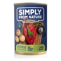 SIMPLY FROM NATURE Šlapias šunų maistas Arkliena su bulvėmis 400 g