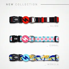 Dashi Slide Collar - šuns antkaklis, dryžuotas raštas, M — 2 nuotrauka