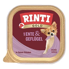 RINTI Gold Duck&Poultry Mini padėklas antis ir paukštiena 100 g nuotrauka