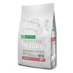 Nature’s Protection Superior Care White Dogs Starter All Breeds Salmon - starteris maistas visų veislių baltiems šuniukams, su lašiša, 1,5kg — 4 nuotrauka