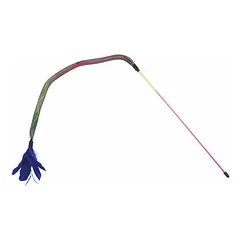CAT TEASER ELASTIC MESH TUBE WITH FEATHERS BLUE 42X50X8 CM