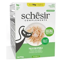 Schesir Complements Filet drebučiuose, drėgnas maistas katėms, ekonominė pakuotė 24 x 70 g — 3 nuotrauka