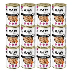 Rafi Classic kalakutiena ir morkos padaže 12x1240 g drėgnas pašaras visų veislių šunims.