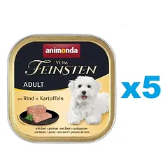 ANIMONDA Vom Feinsten Menue rinkinys su jautiena ir bulvėmis 5 x 150 g