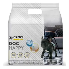 CROCI Dog Nappy sauskelnės šunim XS 1-2kg 14vnt.