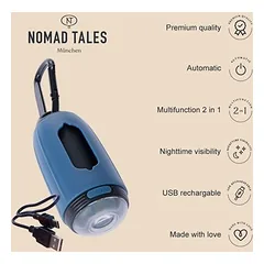 Nomad Tales Spirit išmatų maišelių dozatorius su žibintuvėliu, įsk. 1 ritinys išmatų maišelių — 4 nuotrauka
