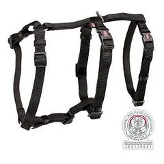 Trixie Panic petnešos su apsauga nuo pabėgimo, XS-S, 30-40 cm, juodos