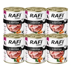 DOLINA NOTECI Šlapias maistas šunims Rafi Classic su kalakutiena 6x800g
