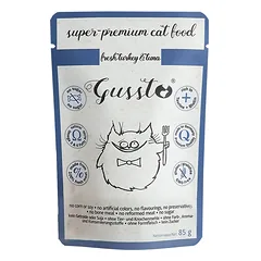 GUSSTO Cat Fresh Turkey&Tuna drėgnas kačių ėdalas su kalakutiena ir tunu 24x85g