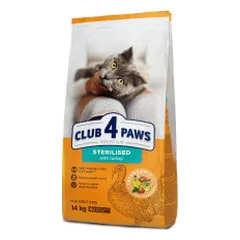 Club 4 Paws Premium sausas pašaras su kalakutiena sterilizuotoms katėms - Pet24
