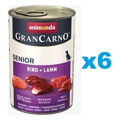 ANIMONDA GranCarno Senior rinkinys su ėriena ir veršiena 6 x 800 g