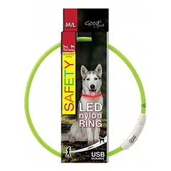 Šviečiantis Antkaklis Šunims LED, Reguliuojamas, 65cm (Žalias)