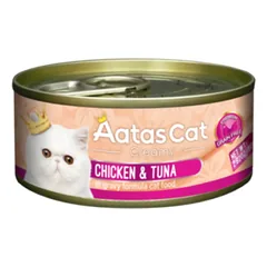 AATAS Creamy Chicken Tuna Konservai Katėms Su Vištiena Ir Tunu 80g