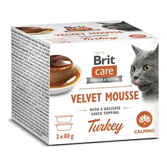 BRIT Care Cat Velvet Mousse Turkey 2x80 g kalakutienos tyrė, drėgnas kačių maistas