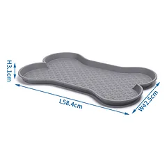 Nobleza dubenėlių padėklas, kaulo formos, pilkas, 58,4×42,5×3,1cm — 2 nuotrauka