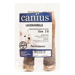 Canius įdaryti lašišos kramtomieji ritinėliai 13 cm, skanėstai šunims