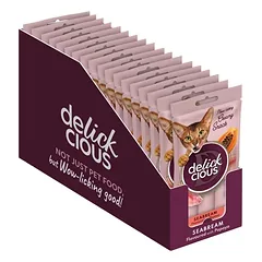 Delickcious™ kreminiai skanėstai katėms – dorada su papaja (4 × 15 g, 60 g)