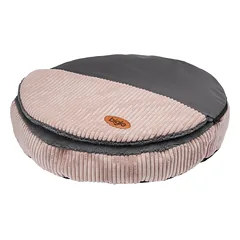 Biglo Cleo Pink - velvetinis šunų guolis su užvalkalu, rožinė - pilka