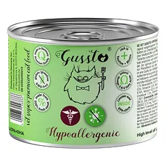 GUSSTO Vet Hipolerginė 200 g drėgna dieta katėms