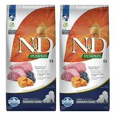 FARMINA N&D GF Pumpkin Lamb & Blueberry Puppy Medium & Maxi 24 kg (2 x 12 kg)
