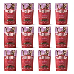 CARNILOVE Soft Snack Cat Buffalo 12x50 g su bizonu ir mėlynėmis, minkšti skanėstai katėms