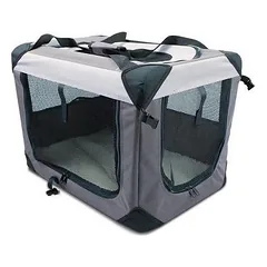 Record Foldable Dog Transport Crate Grey 70 x 52 x 52 cm