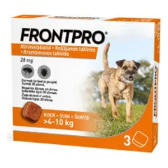 Frontpro kramtomos tabletės nuo erkių ir blusų šunims (4-10 kg) - Pet24 nuotrauka
