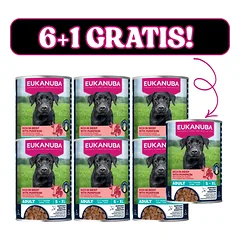 EUKANUBA Šlapias ėdalas suaugusiems šunims, su jautiena ir moliūgais 6x400g + 400g NEMOKAMAI