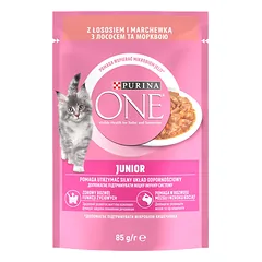 Purina One Junior su lašiša ir morkomis 85g nuotrauka