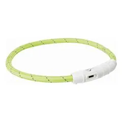 Trixie LED antkaklis USB, TPU/nailonas, L-XL 65 cm / 7 mm, žalias