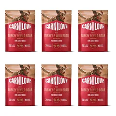 CARNILOVE Dog Pouch Turkey and Wildboar 6x300g šlapimo maistas su kalakutiena ir šerniena suaugusiems šunims