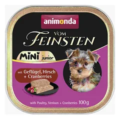 ANIMONDA Vom Feinsten Mini Junior z drobiem, dziczyzną i żurawiną 6x100g mokra karma dla szczeniąt małych ras