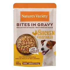 Nature's Variety Bites padaže Mini Adult drėgnas maistas šunims 24 x 100 g