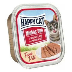 Happy Cat Duo konservai katėms su paukštiena ir jautiena, 100 g nuotrauka