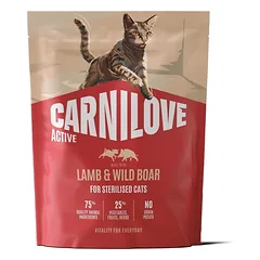CARNILOVE Active Cat Lamb and Wild Boar Sterilised 400 g aviena ir šerniena, sterilizuotiems katėms