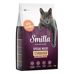 Smilla begrūdis Sterilised su lašiša, sausas maistas katėms, 3 - 4,9 kg — 2 nuotrauka