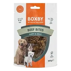 Boxby Beef Bites papildomas maistas suaugusiems šunims, jautienos gabaliukai, be grūdų, 100 g