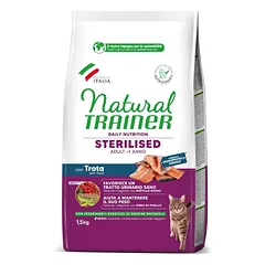 NATURAL TRAINER Cat adult Sterilised TROUT su upėtakiu 1.5kg (6)