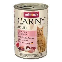 ANIMONDA Carny Adult katėms su kalakutiena, vištiena ir krevetėmis 400g