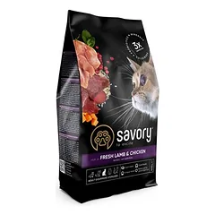 Savory Trockenfutter für sterilisierte Katzen mit Lamm & Huhn