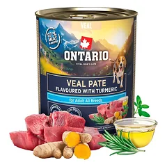Ontario Veal Pate Flavoured With Turmeric konservai šunims su veršiena ir ciberžole, 800 g