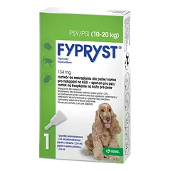 KRKA Fypryst Spot On lašai nuo blusų ir erkių šunims 10-20 kg 134 mg/1,34 ml 1 pipetė