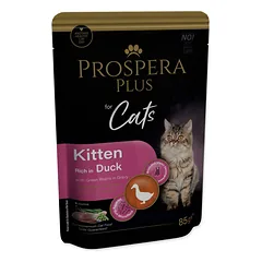 Prospera Plus Pouch Kitten, Duck, Green Beans drėgnas maistas kačiukams su antiena ir žaliomis pupelėmis, 85 g — 2 nuotrauka