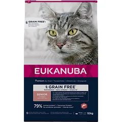 EUKANUBA Grain Free Senior Lašiša 10 kg vyresnėms katėms
