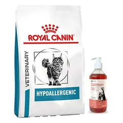 ROYAL CANIN Hypoallergenic DR 25 4,5kg + LAB V Lašišų aliejus šunims ir katėms 500ml