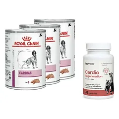 ROYAL CANIN Cardiac 3x410g skardinė + LAB-V Cardio Regeneration - Širdies ir kraujagyslių parama šunims ir katėms 45 kapsulės