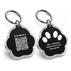 Padėk Grįžti letenėlės formos QR PAKABUKAS