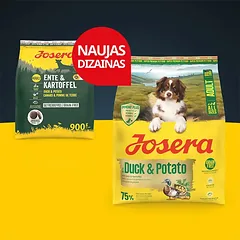 Josera A/S Duck + Potato begrūdis sausas pašaras šunims su antiena ir bulvėmis, 900 g.